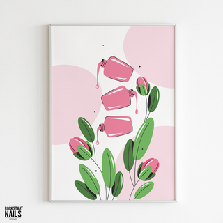 Plakát na nehtový lak - Květinový Design 1